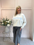 Load image into Gallery viewer, Weekend Sweatshirt - Cream/Pale Blue