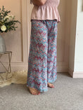 Load image into Gallery viewer, Paisley & Fleck Of Gold Wide Pant - Turquoise