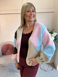 Load image into Gallery viewer, Open Block Coloured Cardigan- Pink/Blue/Latte