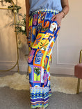Load image into Gallery viewer, Club Tropicana Wide Leg Pant - Blue/Orange - Wardrobe By Simone
