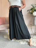 Load image into Gallery viewer, Belted Palazzo Wide Pant - Black - Wardrobe By Simone