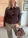 Load image into Gallery viewer, Brown Collared Cardigan- Brown