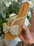 Load image into Gallery viewer, Diamante Bow Slider - Gold - Wardrobe By Simone