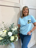 Load image into Gallery viewer, Crochet Pocket T-Shirt - Blue/Yellow - Wardrobe By Simone