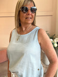 Load image into Gallery viewer, Little Side Button Top - Soft Blue - Wardrobe By Simone