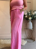 Load image into Gallery viewer, Linen Wide Pant - Candy Pink - Wardrobe By Simone
