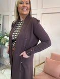Load image into Gallery viewer, Long Gold Button Cardigan/Jacket - Brown
