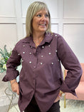Load image into Gallery viewer, Embellished Shirt - Plum - Wardrobe By Simone