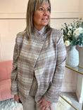 Load image into Gallery viewer, Checked Crossed Over Jacket - Beige/Orange - Wardrobe By Simone
