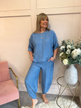 Load image into Gallery viewer, Top & Harem Pant Set - Soft Slate Blue - Wardrobe By Simone