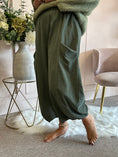 Load image into Gallery viewer, Cord Barrel Pant - Khaki - Wardrobe By Simone