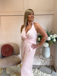 Load image into Gallery viewer, Halter Neck Soft Shimmer Jumpsuit - Soft Pink - Wardrobe By Simone