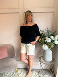 Load image into Gallery viewer, Off Shoulder Ruched Edge Top - Navy - Wardrobe By Simone