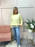 Load image into Gallery viewer, Lace Edge Jumper - Lemon - Wardrobe By Simone