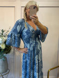 Load image into Gallery viewer, Tropical Leaf Maxi Dress - Blues - Wardrobe By Simone