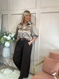 Load image into Gallery viewer, Satin Puff Sleeve Shirt - Champage