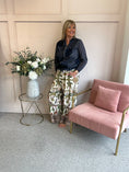 Load image into Gallery viewer, Embossed Floral Zip Jacket - Navy