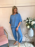 Load image into Gallery viewer, Top & Harem Pant Set - Soft Slate Blue - Wardrobe By Simone