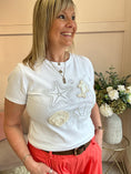 Load image into Gallery viewer, Sea Shells & Fish Sparkle T Shirt - White - Wardrobe By Simone