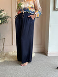 Load image into Gallery viewer, Satin Feel Wide Pant - Rich Navy
