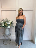 Load image into Gallery viewer, Elasticated Bodice Gingham Jumpsuit - Black/White One Size