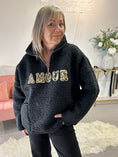 Load image into Gallery viewer, Amour Zip Up Fleece jumper - Black