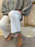 Load image into Gallery viewer, Pretty Embroidered Edge Jean - White - Wardrobe By Simone