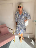 Load image into Gallery viewer, Leopard Mid Dress - Navy/Cream - Wardrobe By Simone