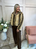 Load image into Gallery viewer, Trending Bambi Zip Jacket -Soft Brown/Cream