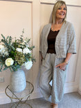 Load image into Gallery viewer, Gingham Little Jacket & Pants Set - Taupe/White