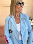 Load image into Gallery viewer, Rock & Roll Oversized Blazer Jacket - Cornflower Blue - Wardrobe By Simone