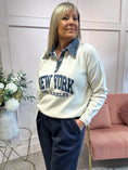 Load image into Gallery viewer, New York Denim Collar Jumper - Cream