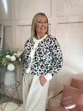 Load image into Gallery viewer, Leopard Button Cardigan- Cream/Brown