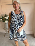 Load image into Gallery viewer, Sleeveless Midi Dress - Cream/Navy/Brown - Wardrobe By Simone