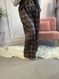 Load image into Gallery viewer, Mixed Checked Chenille Wide Pant - Brown