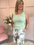 Load image into Gallery viewer, Scalloped Edged Vest Top - Light Green