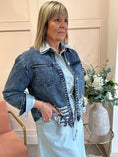 Load image into Gallery viewer, Embroidered Denim Jacket - Denim Blue - Wardrobe By Simone