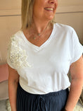 Load image into Gallery viewer, Sparkle & Pearl T Shirt - White - Wardrobe By Simone