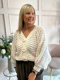 Load image into Gallery viewer, So Pretty Open Knit Cardigan - Pink/White