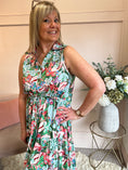 Load image into Gallery viewer, Meadow Garden Maxi Dress - Green/Coral - Wardrobe By Simone