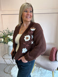 Load image into Gallery viewer, Pretty Flowers Cardigan - Chocolate Brown