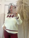 Load image into Gallery viewer, Off Shoulder Jumper - Cream/Burgundy