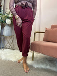 Load image into Gallery viewer, Scarf Tie Belted Pant - Burgundy