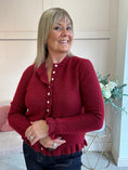 Load image into Gallery viewer, Frill Edge Cardigan - Burgundy