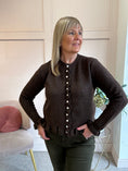 Load image into Gallery viewer, Frill Edge Cardigan - Brown