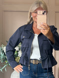 Load image into Gallery viewer, Pull Tie Suedette Jacket - Navy