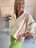 Load image into Gallery viewer, Collared Crochet Jumper - Cream/Mix