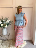 Load image into Gallery viewer, Cute Peplum Top - Slate Blue - Wardrobe By Simone