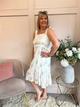 Load image into Gallery viewer, Embroidered Gold Midi SunDress - Soft Cream/Gold - Wardrobe By Simone