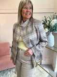 Load image into Gallery viewer, Checked Crossed Over Jacket - Beige/Orange - Wardrobe By Simone